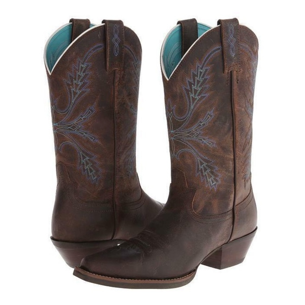 Justin Antique Brown Western Cowgirl Boots sz 6B
